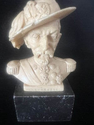 Lamaromora Statue Skulptur Büste General Founder Bersaglieri h15 Vintage