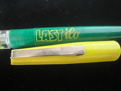 Lastilo Stylo-Plume Stylo à Plume Vert Jaune Fluo Avec Piston Utilisé Vintage