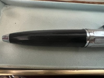 🔴 BALLOGRAF penna sfera EPOCA cromata pulsante a scatto inserto nero 3