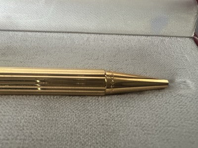 🔴 CARTIER penna sfera Trilogy Vendome placcata oro clip lacca rossa