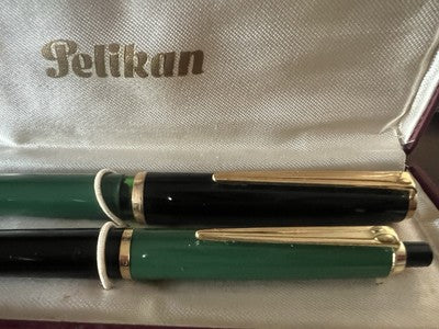 🔴 PELIKAN penna stilografica MK10 a pistone pennino F e sfera K150 set vintage