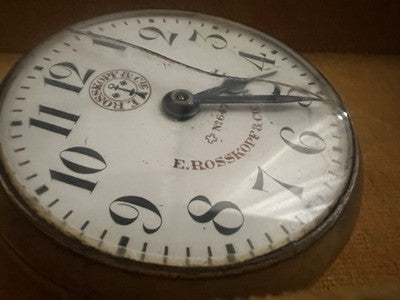 🔴 ROSKOPF orologio tasca uomo parti ricambio o riparazione vintage DEL 1900