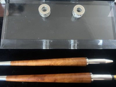 🔴 GIANNINI Füllfederhalter, Kugelschreiber, Schreibtischstifte aus 925er Silber und Holz 