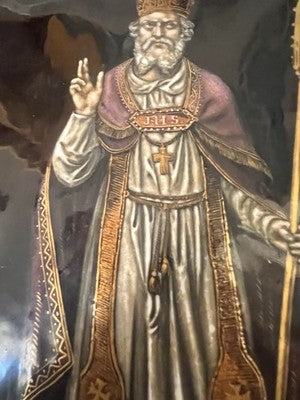 🔴 Quadro LIMOGES arte limosina smalti oro SAN NICOLA Bouasse Lebel Paris antico