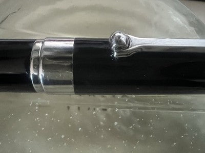 Montegrappa Stylo-Plume Sphère Mot Fin Noire Acier Satiné Résine Roller NOS