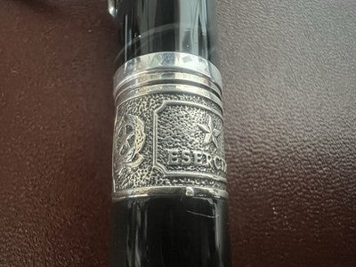 🔴 MARLEN penna stilografica Esercito Slim Edition resina Argento 925 garanzia