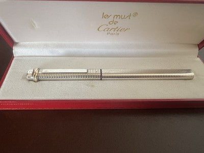 CARTIER Pluma Vendome Trinity PLATA MACIZA 925 Cartuchos Vintage 1