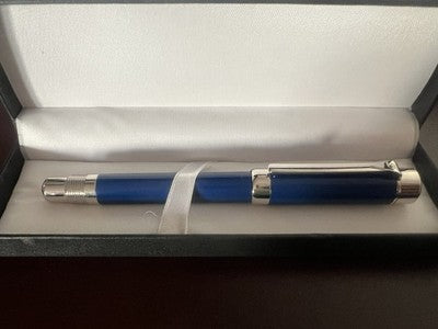 🔴 LABAN Britannia Füllfederhalter, blauer Lack, M-Feder, neu, NOS (ungetragen)