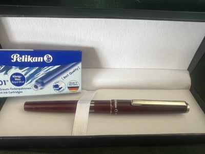 Pelikan Pen Fountain Pen Stratos Burgundy Pen (M) Cartridges Vintage 