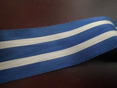 Ribbon Medals Cross to The Merit of War Italy Blue White 37mm 3 Metres