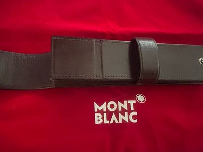 MONTBLANC Étui Pour Stylo À Plume Sphère En Cuir Moka Marron Foncé 1 Stylo 