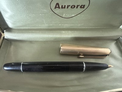 🔴 AURORA penna stilografica 88 pistone pennino ORO scrive 351965 vintage 1950