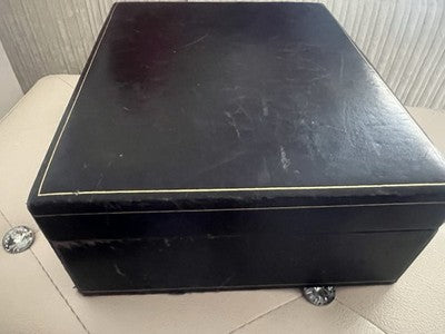 🔴 Scatola penne espositore portapenne pelle velluto 2 livelli serratura vintage