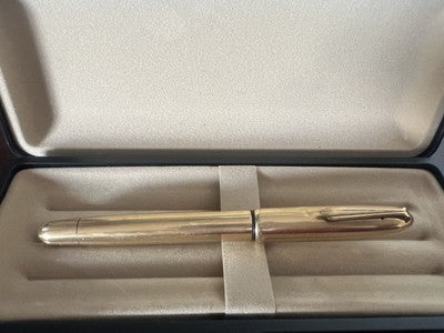 🔴 OMEGA penna stilografica SUPER NOVA placcata pennino ORO 14K scrive vintage