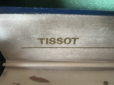 🔴 TISSOT box scatola orologio astuccio custodia cofanetto blu macchie vintage