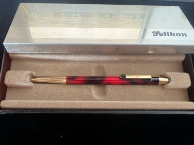 🔴 PELIKAN penna sfera Stratos lacca marmorizzata a scatto scrive vintage