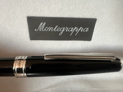🔴 MONTEGRAPPA penna sfera Fortuna nera con garanzia ed astuccio nuova