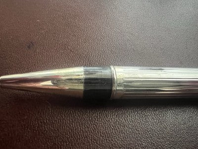 Campo Marzio Stylo-Plume Sphère Chrome Et Laque Noire Plaqué Argent Écrit