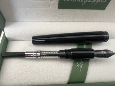 Montegrappa Pen Fountain Pen (M) Fortuna Black Plated Ruthenium New