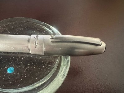 Red Montegrappa Fortuna Silver Fountain Pen Brushed Metal Nib F