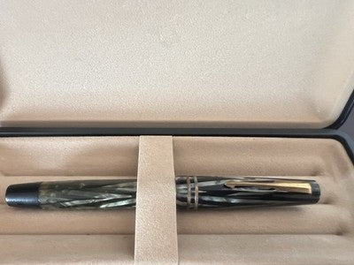 Bernard Pen Fountain Pen Celluloid Green Marbled Marking Vintage '40