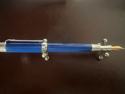 🔴 LABAN Britannia Füllfederhalter, blauer Lack, M-Feder, neu, NOS (ungetragen)