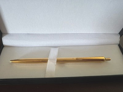 🔴 MONTEGRAPPA penna sfera placcata oro pulsante a scatto scrive 2