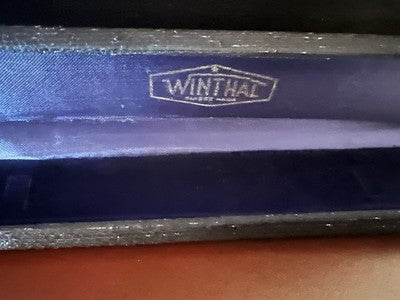 WINTHAL Box Wristwatch Fabric Iridescent Blue Light Blue Vintage