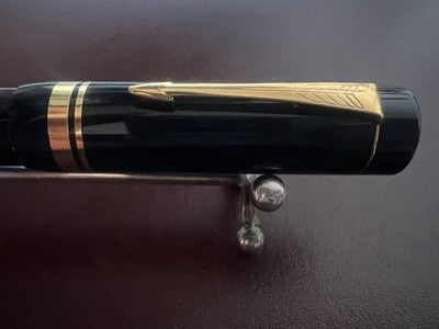 🔴 PARKER Penna stilografica Duofold International nera oro 18K 750 M astuccio