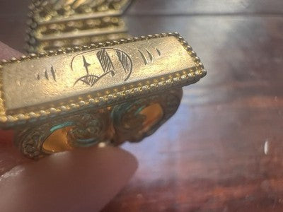 🔴 CATENA orologio tasca Vittoriana chatelaine sigillo pinchbeck antica 1800 N.1