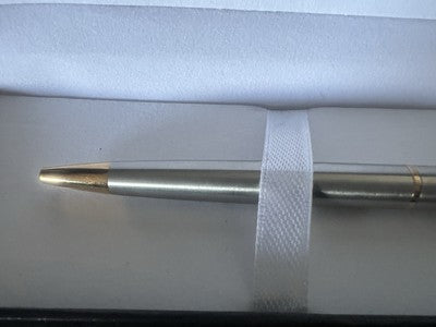 🔴 WATERMAN penna sfera Hemisphere cromata profili dorati scrive