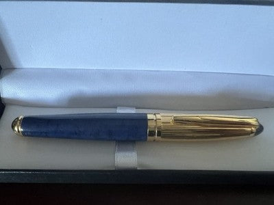 Addex Stylo-Plume Stylo à Plume Mini Diva Laque Bleu Capuche Doré Iridum Point