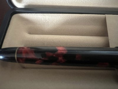 Pen Fountain Pen Marbled Red Marbled Bright A Piston Vintage H