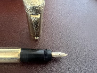 Enrika Stift Füllfederhalter Selbsteinzug Feder Gold Funktionstüchtig Vintage