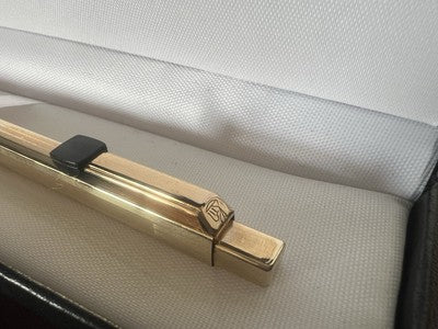🔴 PELIKAN penna sfera Stratos LAMINATA ORO pulsante a scatto vintage
