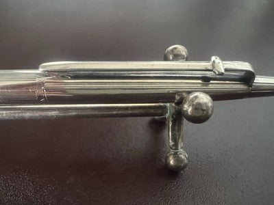 🔴 CARAN D’ACHE penna sfera Madison cromata a righe clip nodino scrive vintage