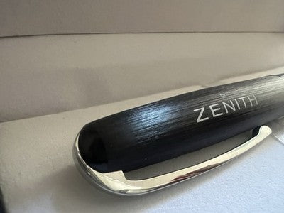 🔴 ZENITH penna sfera nera refill roller con stellina scrive con astuccio NOS