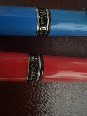 PIERRE CARDIN Stylo À Bille Rouge und Bleu Bobst Capuchon À Cliquet Vintage 