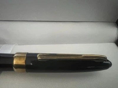 Füllfederhalter Schwarz Celluloid Mit Knopf Füller Vintage 40 