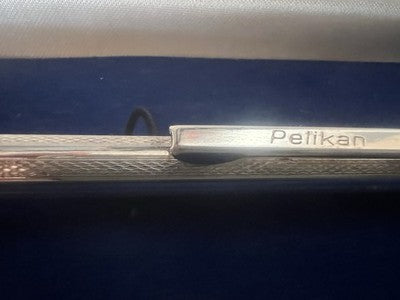 Pelikan Penne Sphère Plaqué Argent Guilloché Automatique Écrit Vintage