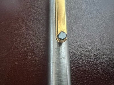 🔴 MONTBLANC penna sfera Noblesse cromata finiture dorate scrive vintage