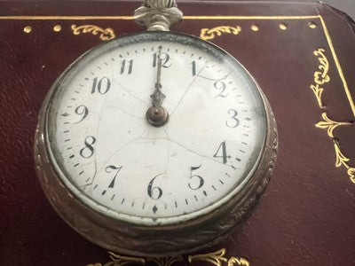 🔴 Orologio tasca ARGENTO 800 donna monachina da revisionare parti vintage 13