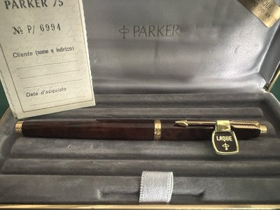 🔴 PARKER fountain pen 75 Thuja lacquer GOLD nib F new warranty