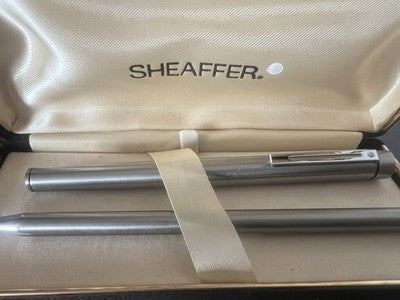 Sheaffer Pen Fountain Pen + Mechanical Pencil Imperial Triumph Chrome Vintage