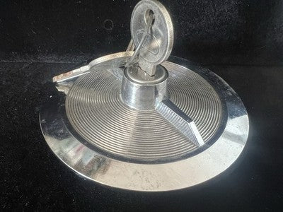 🔴 FIAT tappo serbatoio cromato con chiave modello GASTOP vintage
