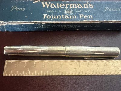 🔴 WATERMAN'S penna stilografica 52 placcata pennino ORO a leva scrive vintage