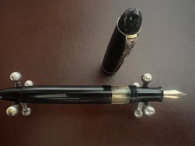LINZ Stylo À Plume Noir Piston Nib Or 14 KT Vintage