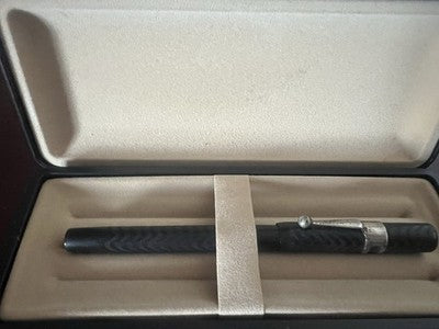 🔴 RADIUM stilografica ebanite cesellata spiga eyedropper pennino F vintage '20
