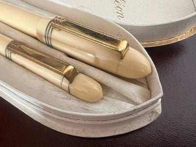 Napoleon Fountain Pen And Pencil Celluloid Ivory Communion Set Vintage