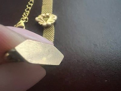 Chaîne Montre Poche Victorienne Avec Sceau Vierge Pinchbeck Antique 1800 N5